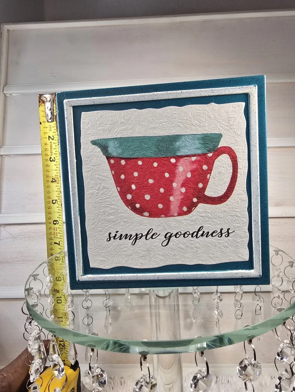The Pioneer Woman Simple Goodness Polka Dot Teacup Wall Plaque - Red & Teal